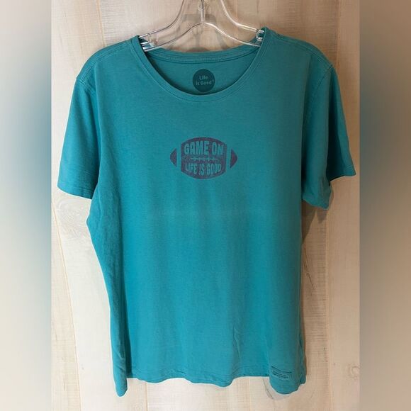 Life Is Good Tops - Life Is Good Top Football Theme Women’s Classic Fit T-shirt